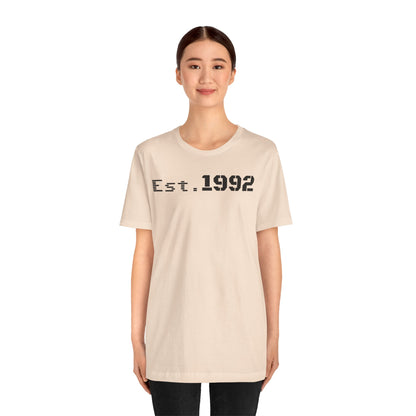 Est. 1992 Short Sleeve Tee - Retro Unisex T-Shirt, Birthday Gift, Vintage Style Shirt, Casual Wear, Trendy Outfit
