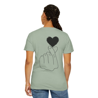 Unisex Garment-Dyed T-Shirt with Heart Design | Casual Trendy Wear for All Occasions