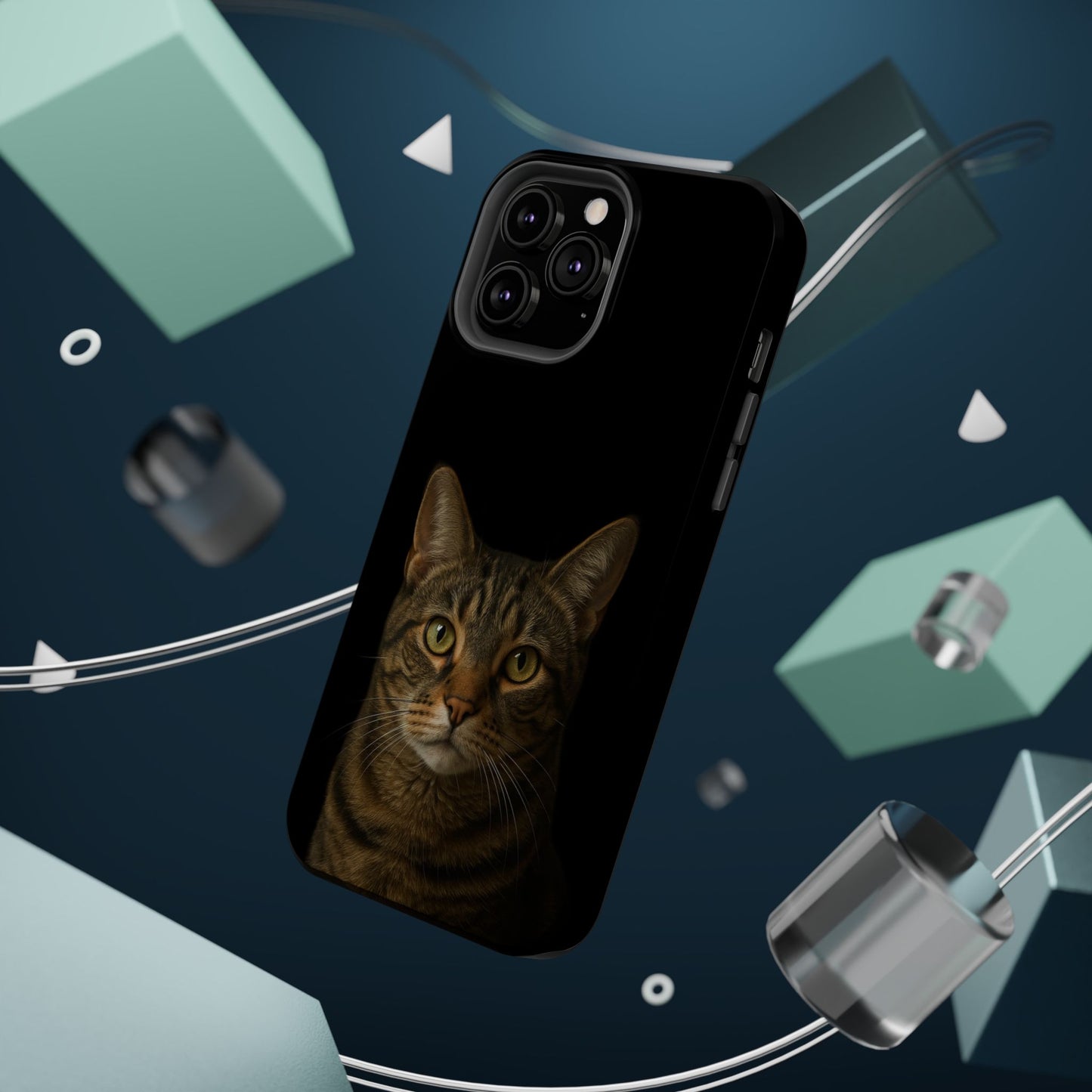 Magnetic Impact-Resistant Phone Case — Realistic Tabby Cat Portrait