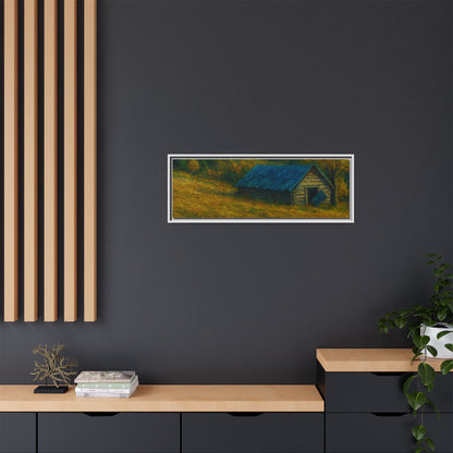 Framed Matte Canvas Print, Rustic Artwork, Farmhouse Decor, Nature Wall Art, Gift for Home, Autumn Decor, Landscape Painting