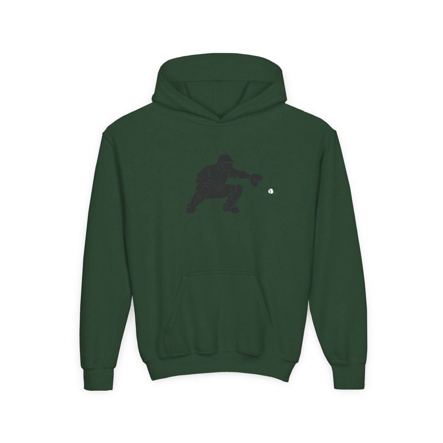 Youth Baseball Catcher Hoodie, Sporty Sweatshirt for Kids, Perfect Gift for Young Athletes, Team Spirit Gear, Sports Event Apparel