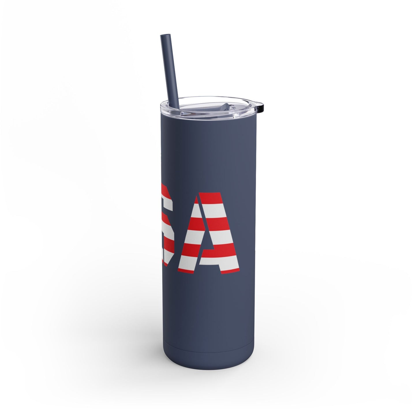 USA Flag Tumbler - 20oz Skinny Matte Drinkware, Travel Mug, Patriotic Gift, Fourth of July, Summer BBQ, Camping, Outdoor - TRV