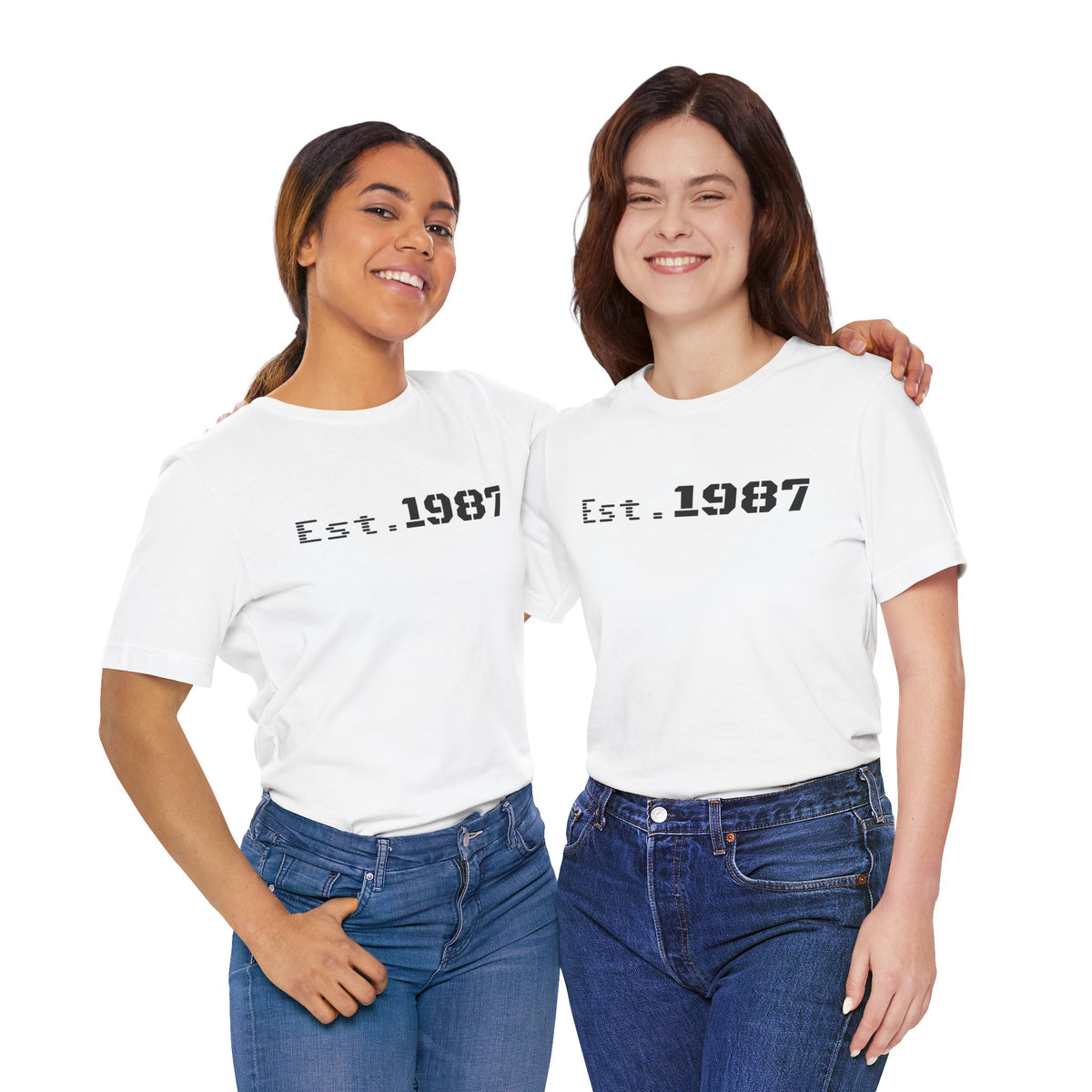 Vintage Est. 1987 T-shirt by Printify featuring a classic design celebrating the year 1987.