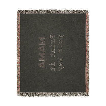 Custom woven throw blanket by Printify featuring personalized design, soft fabric, and intricate woven patterns.