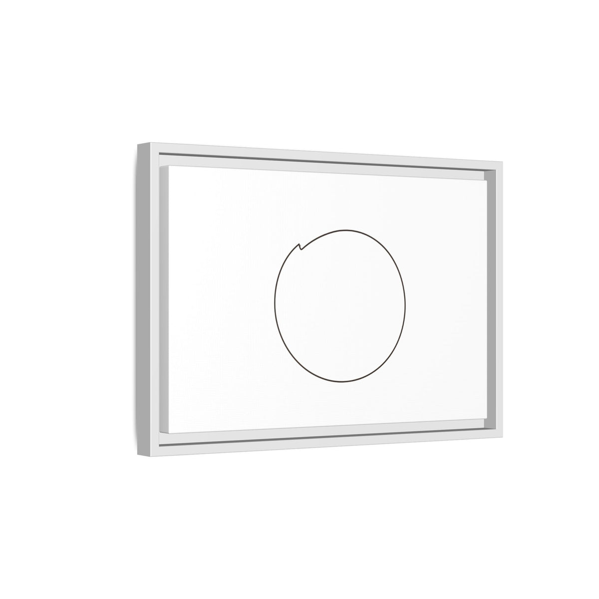Framed matte canvas wall art featuring a minimal circular line design by Printify, showcasing modern abstract wall decor.