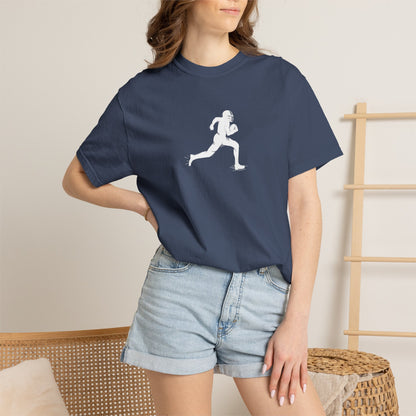 Sporty Unisex Garment-Dyed T-Shirt with Football Player Graphic, Activewear, Casual Wear, Gift for Runners, Fitness Apparel, Everyday Style