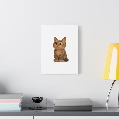 Adorable Cat Canvas Art, Cute Cat Wall Decor, Pet Lover Gift, Nursery Wall Art, Animal Print, Modern Home Decor - TRV