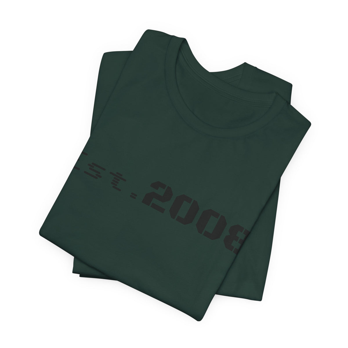 Black graphic T-shirt by Printify featuring "Established 2008" text and minimalist design on the front.