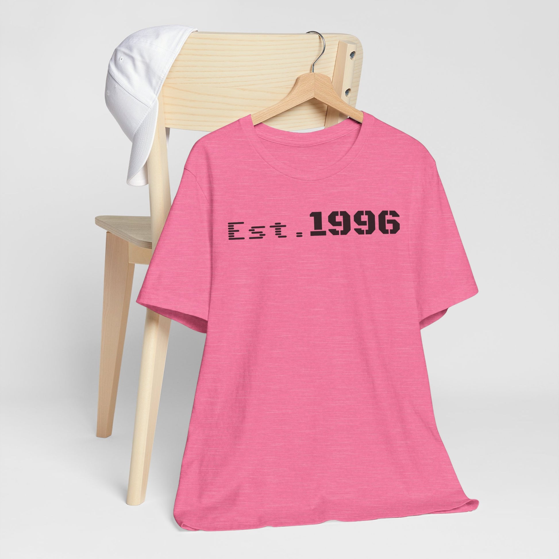 Unisex Jersey Tee - 'Est. 1996' Graphic Shirt, Birthday Gift, Casual Wear, Vintage Style, Retro Fashion, Gift for Him/Her - TRV