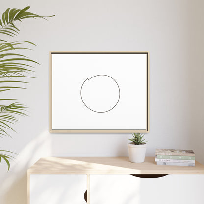 Framed matte canvas wall art featuring a minimalist circular line design by Printify, suitable for modern home decor.