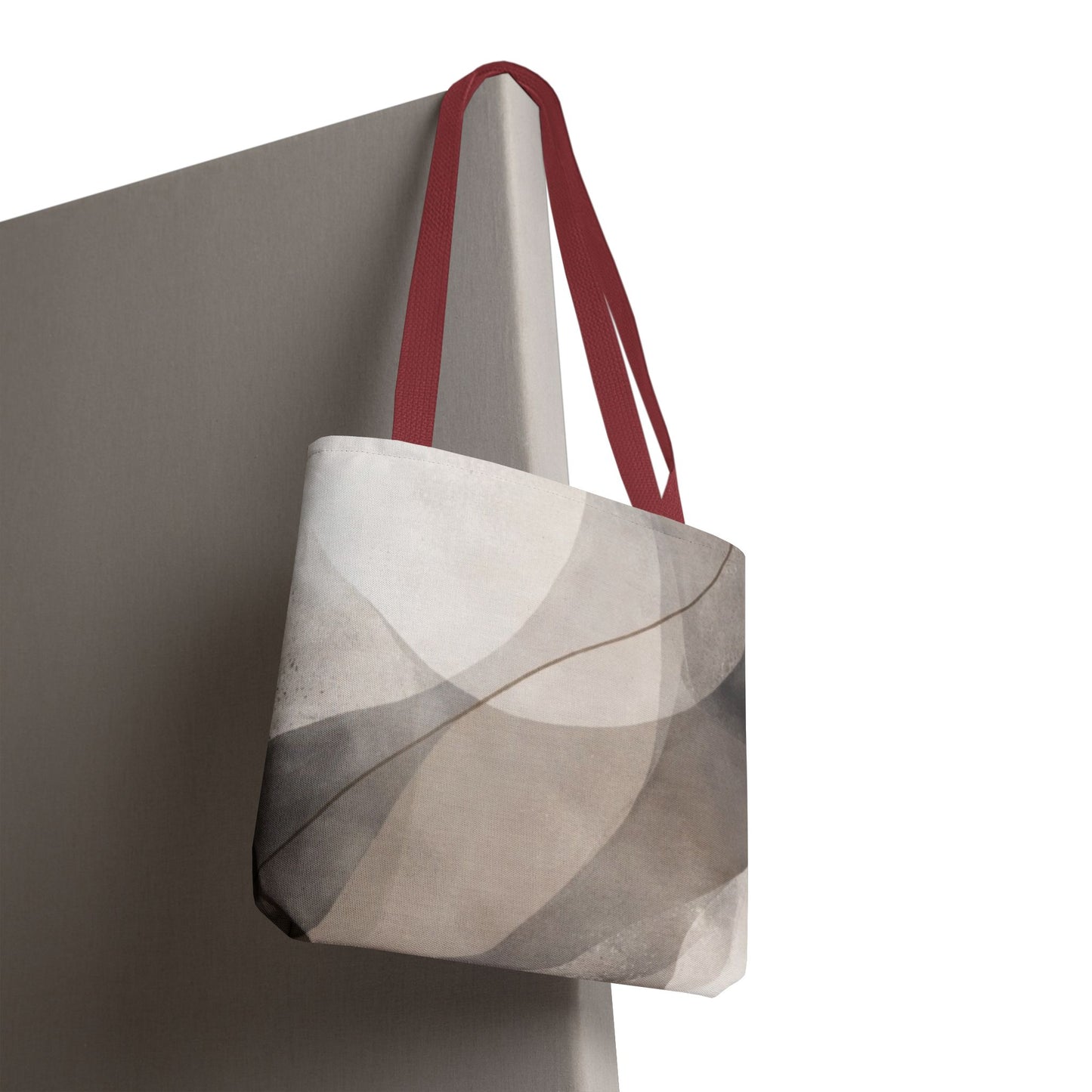 Neutral Abstract Watercolor Waves Tote Bag | All-Over Print