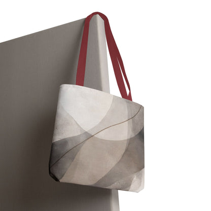 Neutral Abstract Watercolor Waves Tote Bag | All-Over Print