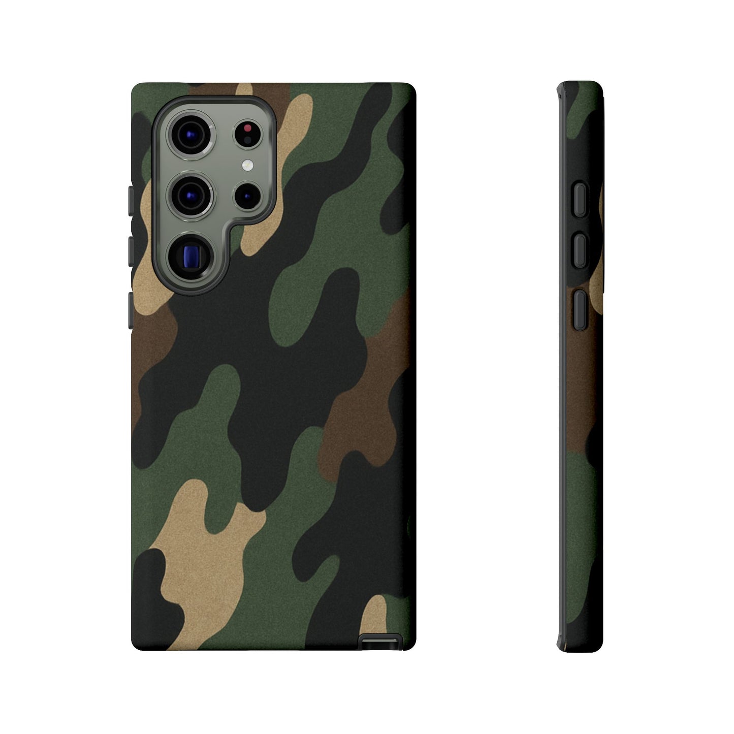Rugged military green camo phone case by Printify, protective cover designed for durability and style.