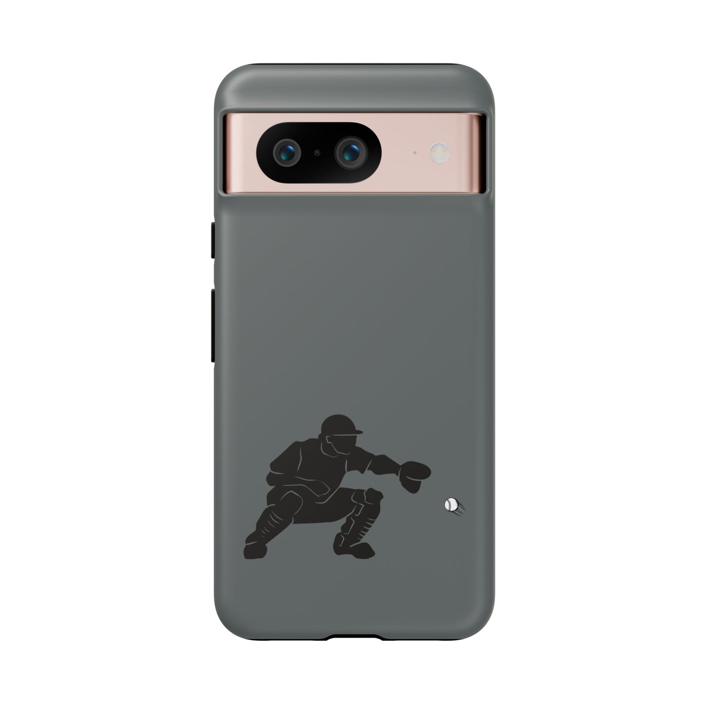 Printify baseball catcher phone case, tough protective cover with catcher graphic for iPhone or Android models.
