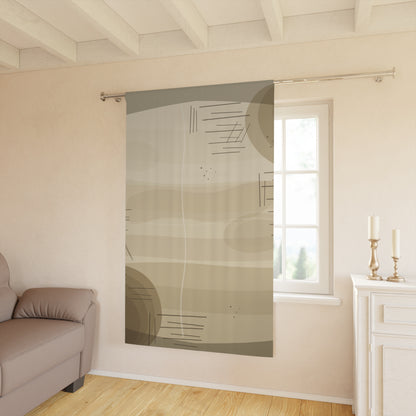 Abstract Neutral Geometric Window Curtain | Beige Modern Panel - TRV