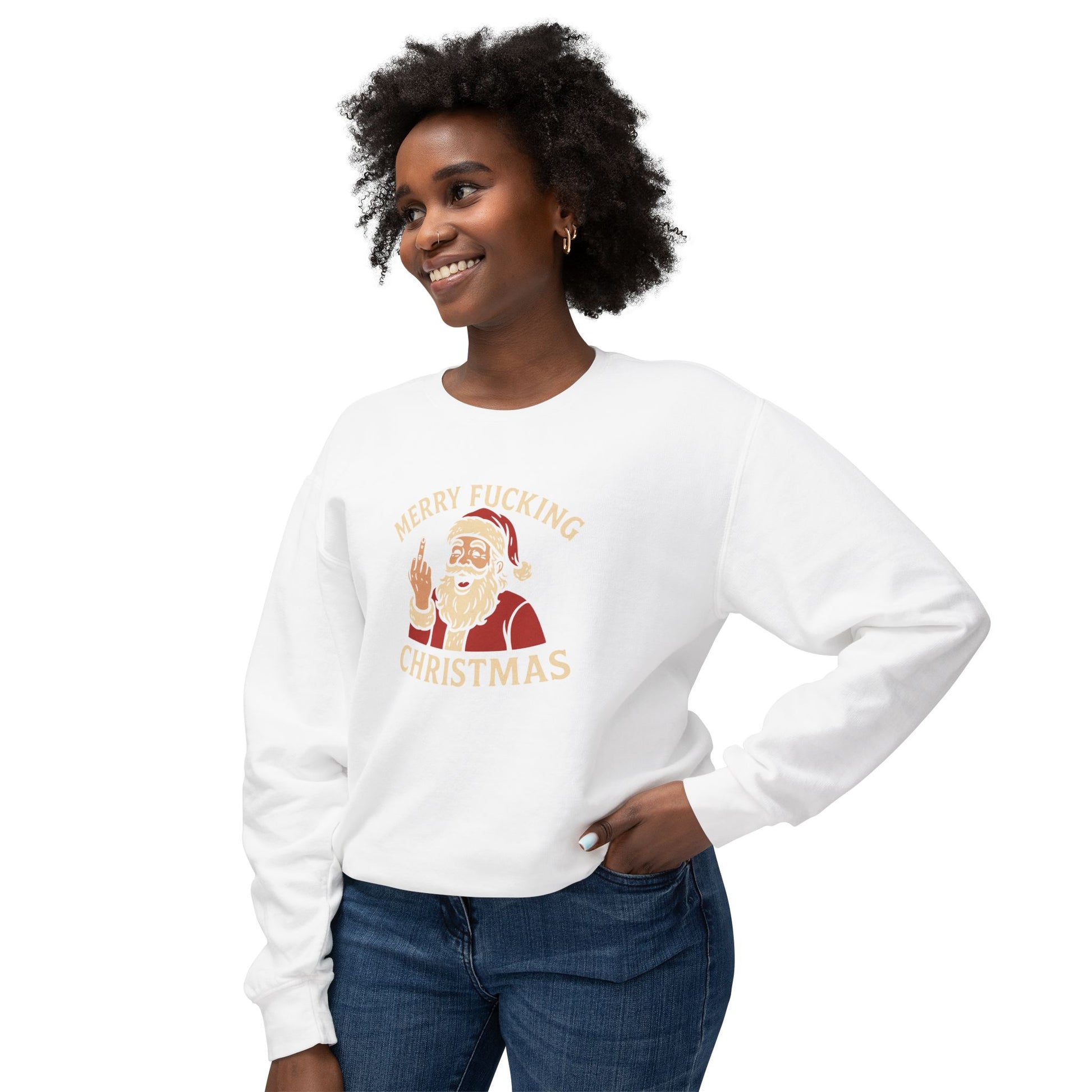 Merry Christmas Sweatshirt, Funny Holiday Crewneck, Unisex Gift, Christmas Apparel, Sarcastic Sweatshirt, Unique Holiday Clothing - TRV