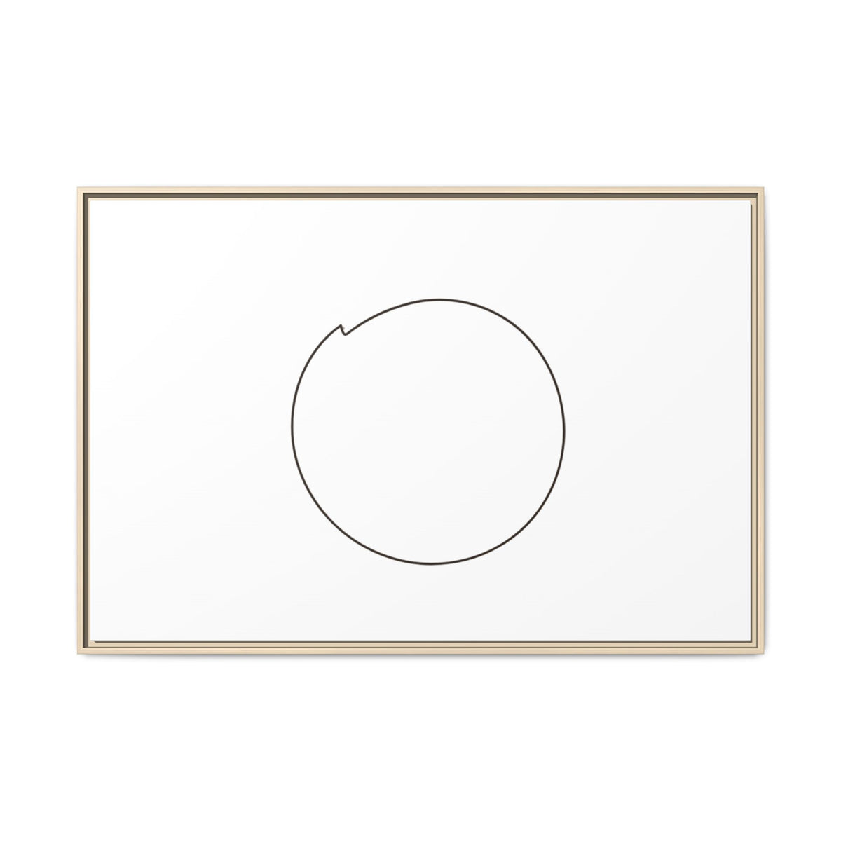 Framed matte canvas wall art featuring a minimal circular line design, by Printify, suitable for modern home decor.
