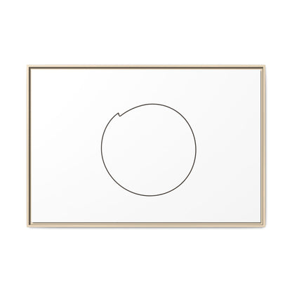 Framed matte canvas wall art featuring a minimal circular line design, by Printify, suitable for modern home decor.