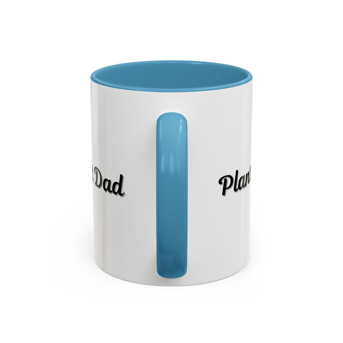 Black-handle Plant Dad coffee mug featuring plant lover design, available in 11oz or 15oz sizes, ideal gift for plant enthusiasts.
