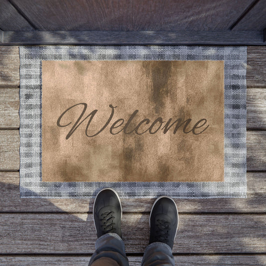 Modern Printify welcome doormat for entryway, front porch floor mat with stylish design and durable material.