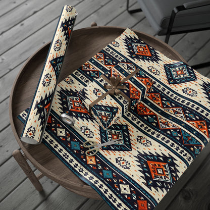 Southwestern Aztec Pattern Wrapping Paper Roll — Rustic Tribal Gift Wrap