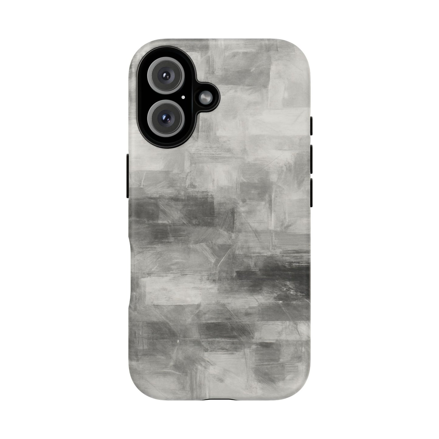 Abstract gray grid phone case by Printify, tough protective iPhone cover with modern geometric design.