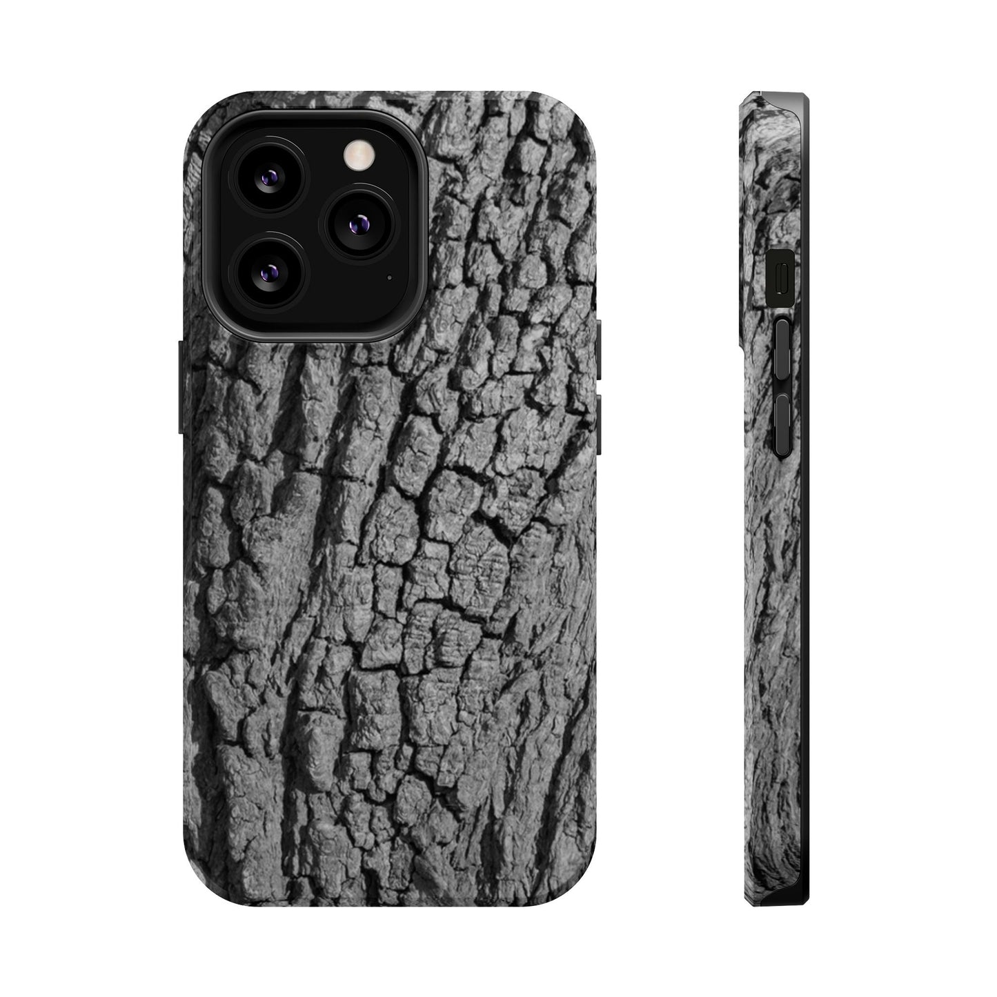 Bark texture phone case, lifestyle photo on table