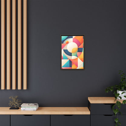 Colorful Geometric Abstract Art Matte Canvas Framed