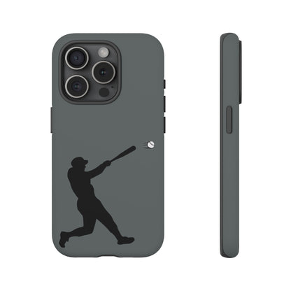 Printify baseball batter phone case, tough protective smartphone cover featuring a baseball player design for fans.