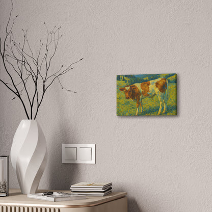 Cow Art Canvas Print, Rustic Farmhouse Decor, Animal Lover Gift, Country Wall Art, Thoughtful Homewarming - TRV