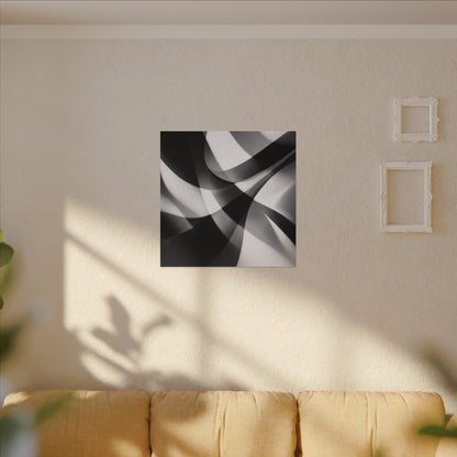 Abstract Black and White Swirl Matte Canvas