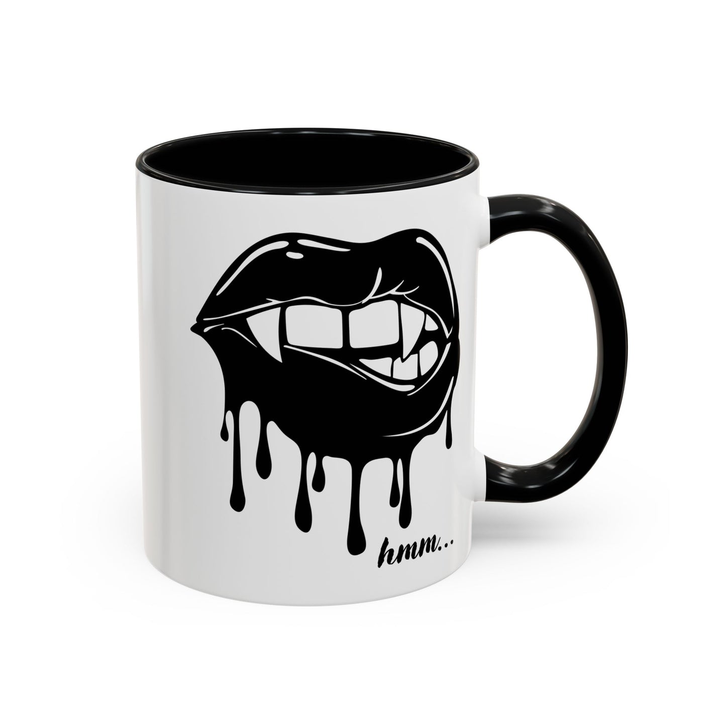 Dripping Lip Coffee Mug – "hmm..." Accent Ceramic Mug (11/15oz)