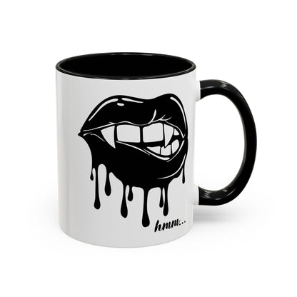 Dripping Lip Coffee Mug – "hmm..." Accent Ceramic Mug (11/15oz)