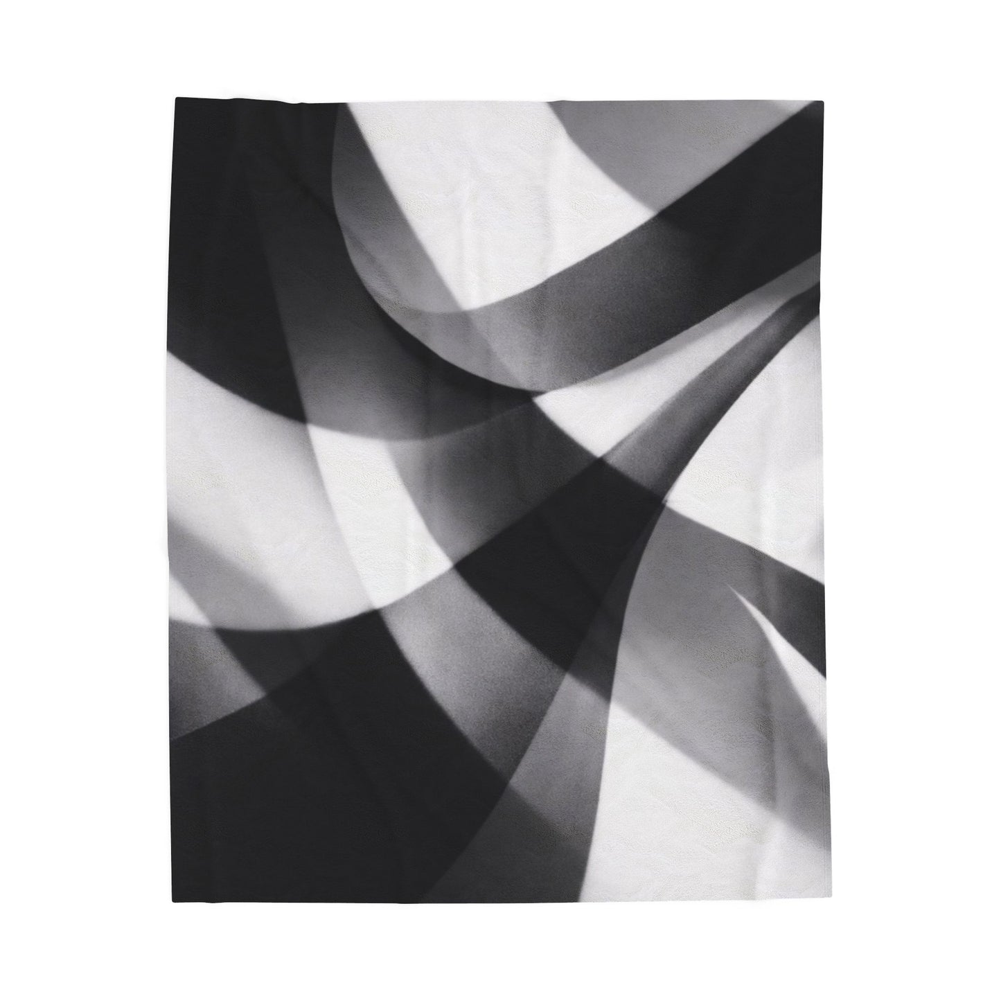 Abstract Black Smoke Design Velveteen Plush Blanket | Monochrome Swirl