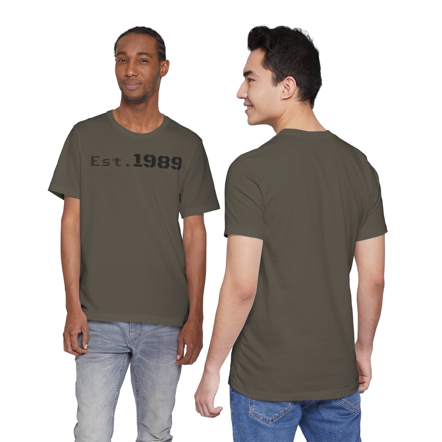 Unisex Est. 1989 Tee, Casual T-Shirt for Birthdays, Vintage Style Shirt, Personalized Gift, Year Established Apparel