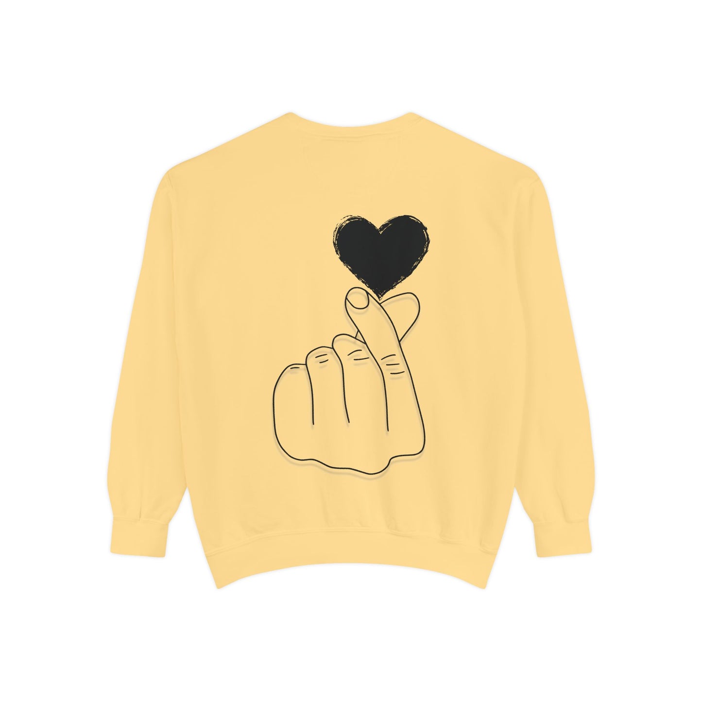 Unisex Garment-Dyed Sweatshirt with Heart Design - Cozy & Stylish