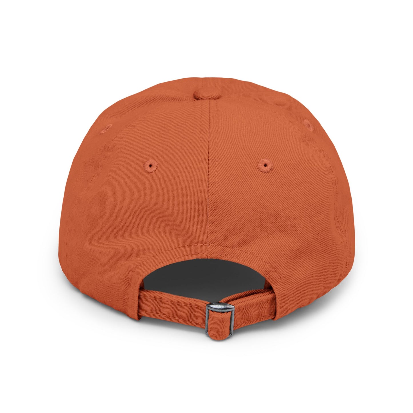 Distressed baseball cap with silhouette batter design, casual men's hat by Printify featuring worn, vintage style.