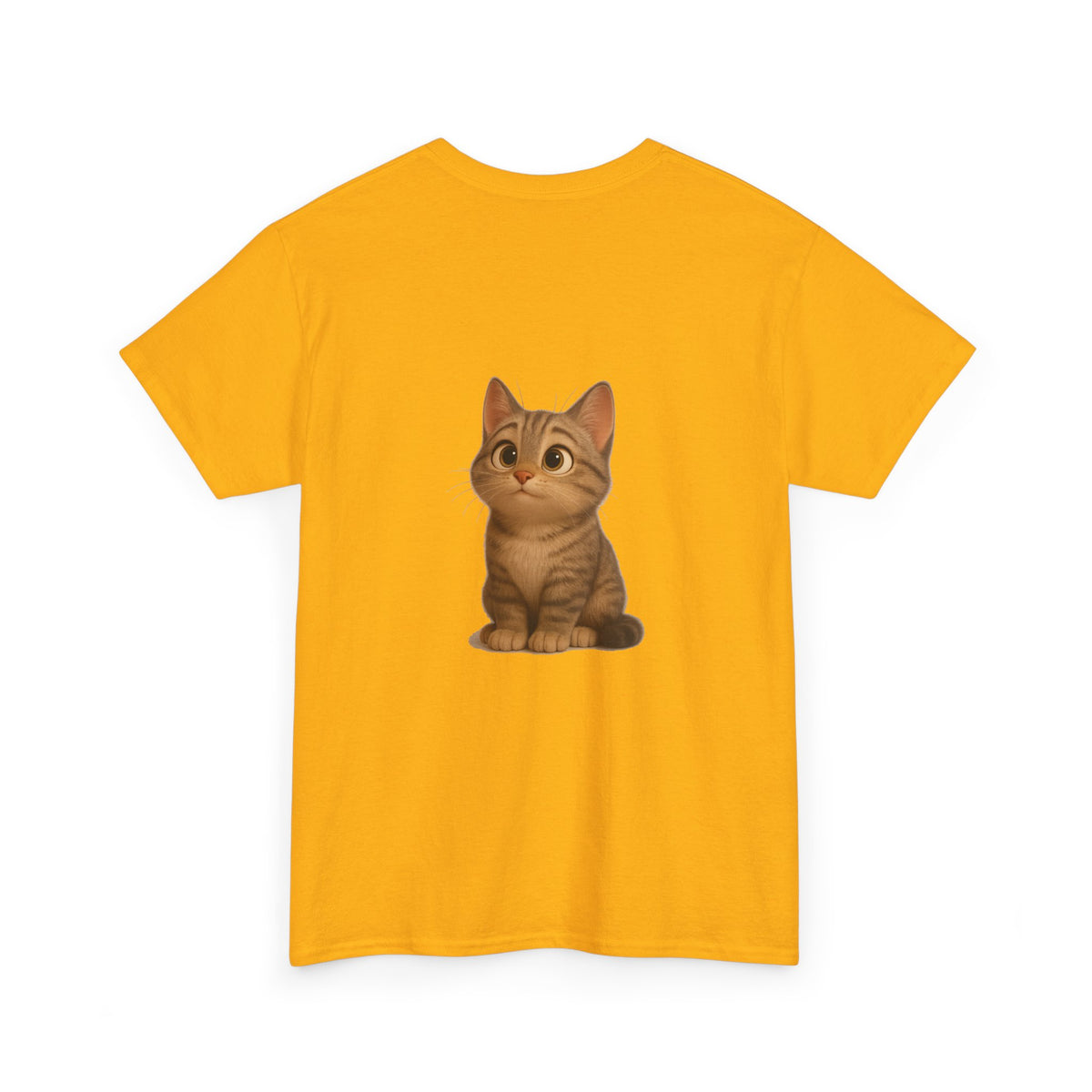 Brown kitten graphic T-shirt for cat lovers, featuring a cute feline design on a comfortable Printify T-shirt.