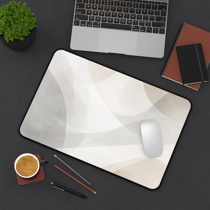 Neutral Abstract Waves Desk Mat | Minimal Office Mouse Pad