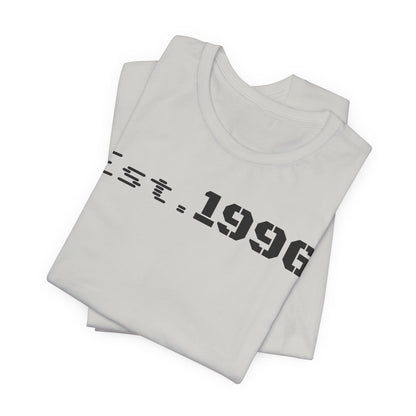 Unisex Jersey Tee - 'Est. 1996' Graphic Shirt, Birthday Gift, Casual Wear, Vintage Style, Retro Fashion, Gift for Him/Her - TRV