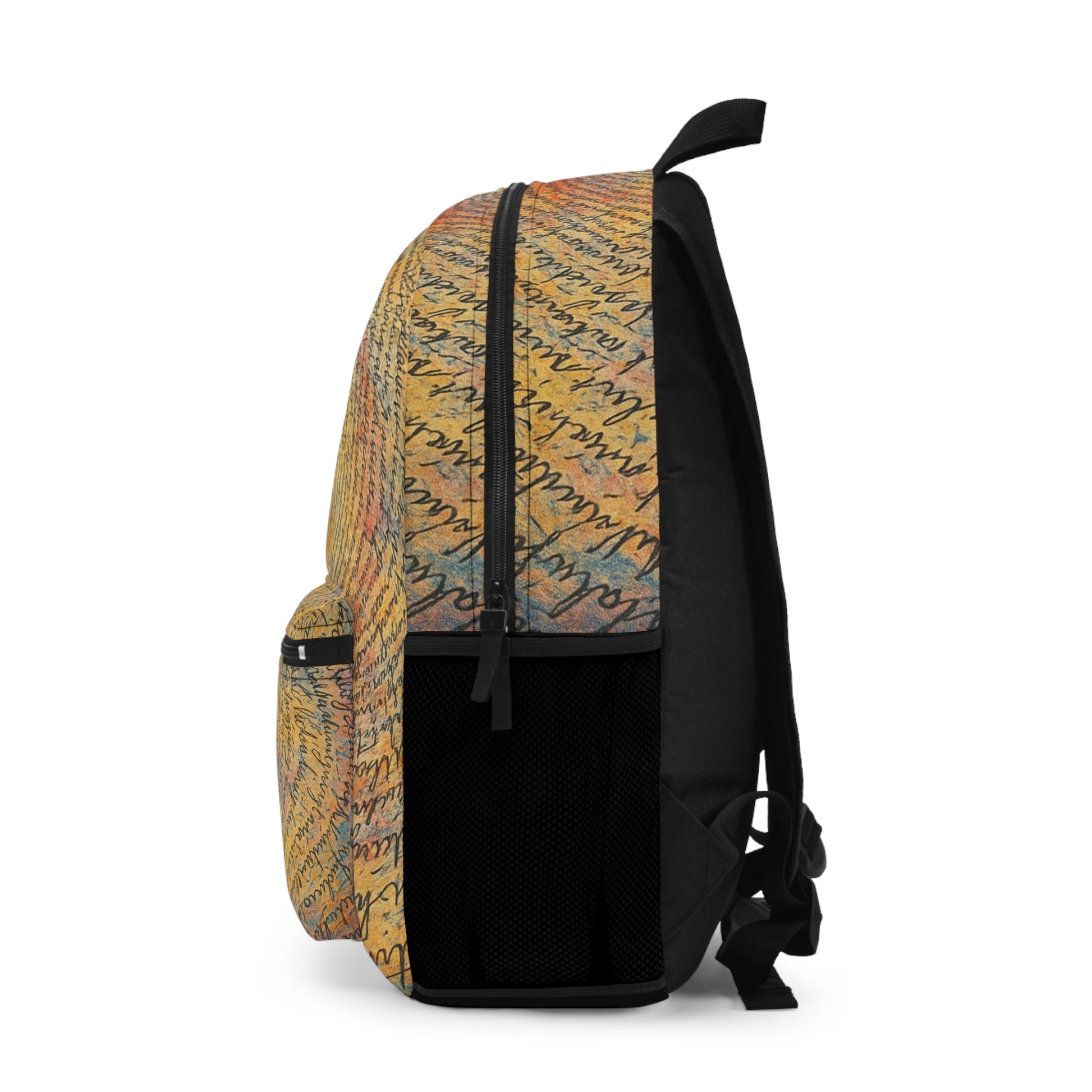Colorful Bohemian Swirl Backpack by Printify, a stylish school bag with vibrant patterns, perfect for book lovers and everyday use.