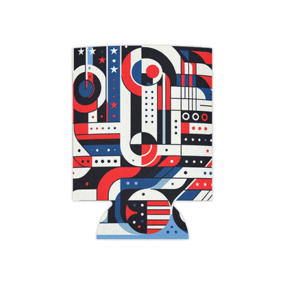 Modern Abstract American Flag Can Cooler