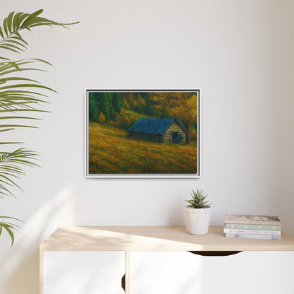 Framed Matte Canvas Print, Rustic Artwork, Farmhouse Decor, Nature Wall Art, Gift for Home, Autumn Decor, Landscape Painting