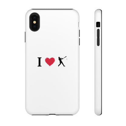Baseball Love Phone Case, Tough Cases for Sports Lovers, i Heart Baseball Protection, Gift for Players, Cute Sports Case - TRV