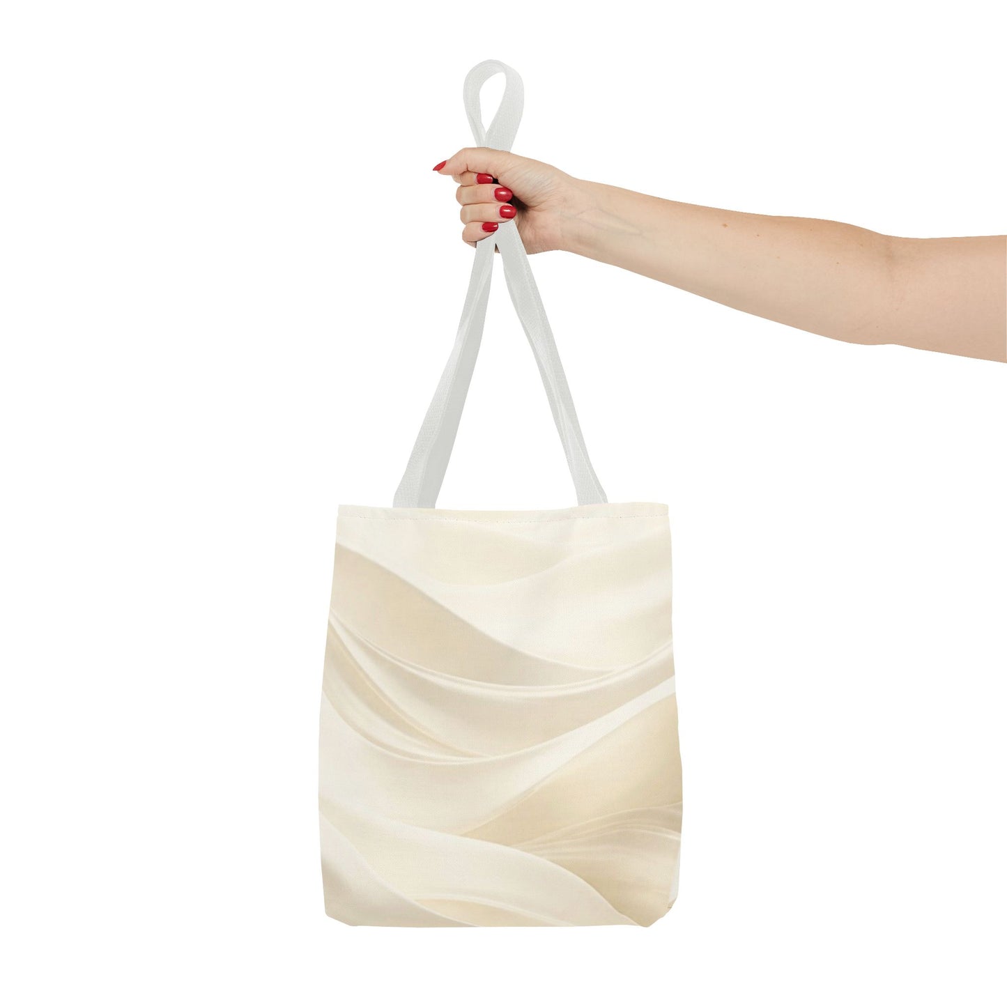 Cream Abstract Waves Tote Bag | Neutral Swirl Pattern