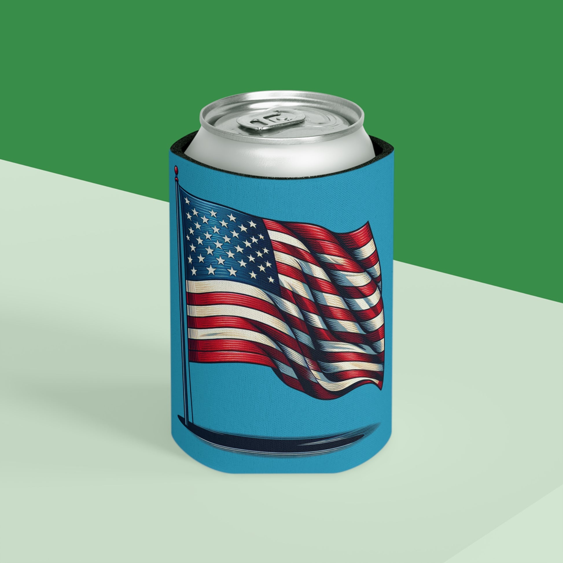 Patriotic Can Cooler, Summer BBQ Accessory, Independence Day Drink Holder, Americana Coaster, USA Party Favor - TRV