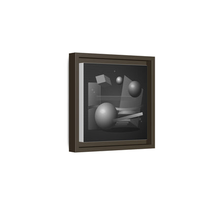 Monochrome Geometric Spheres Canvas Framed Wall Art | Matte Print