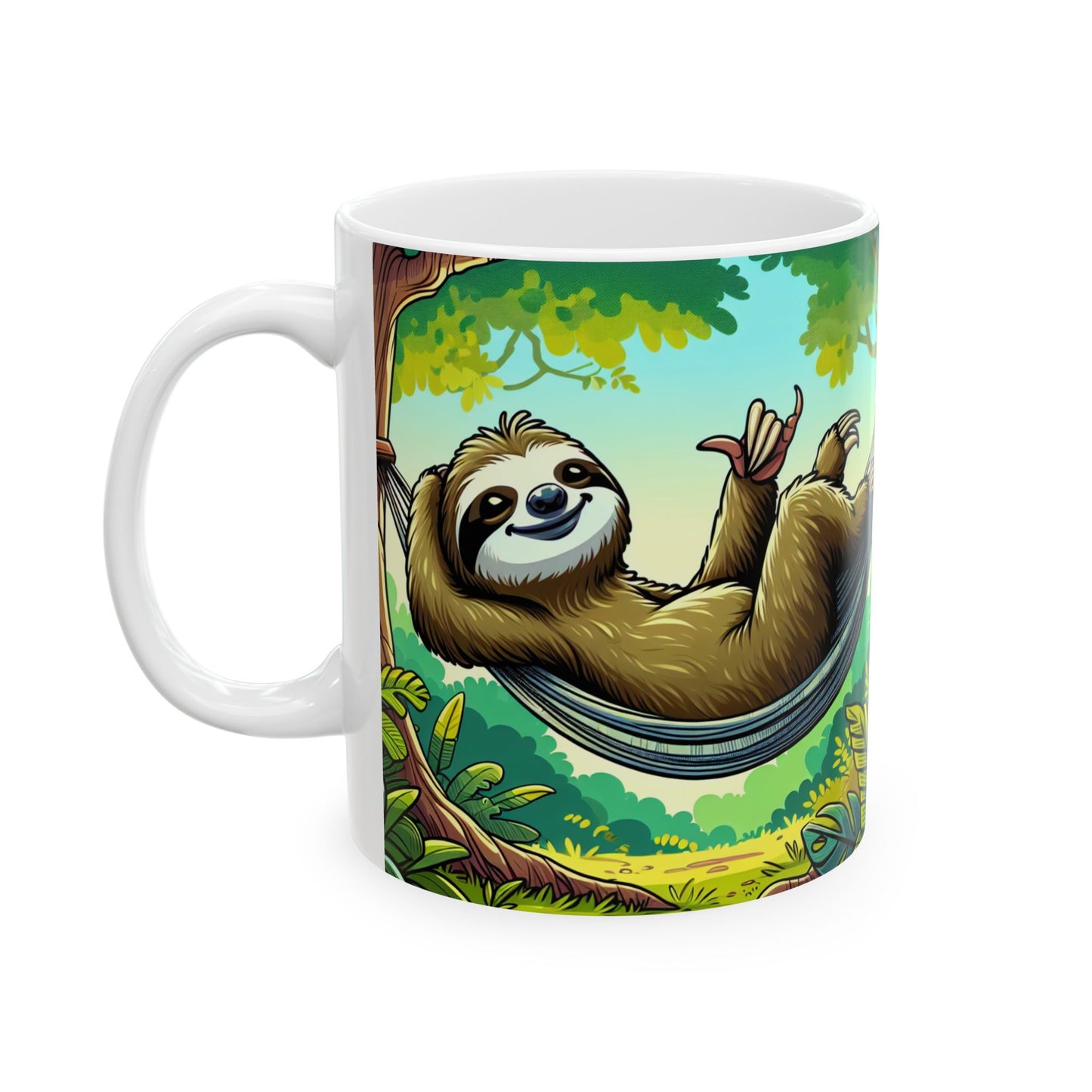 Sloth Lovers Ceramic Mug - Cute Jungle Coffee Cup, Gift for Nature Lovers, Relaxation Mug, Birthday Present, Unique Kitchenware