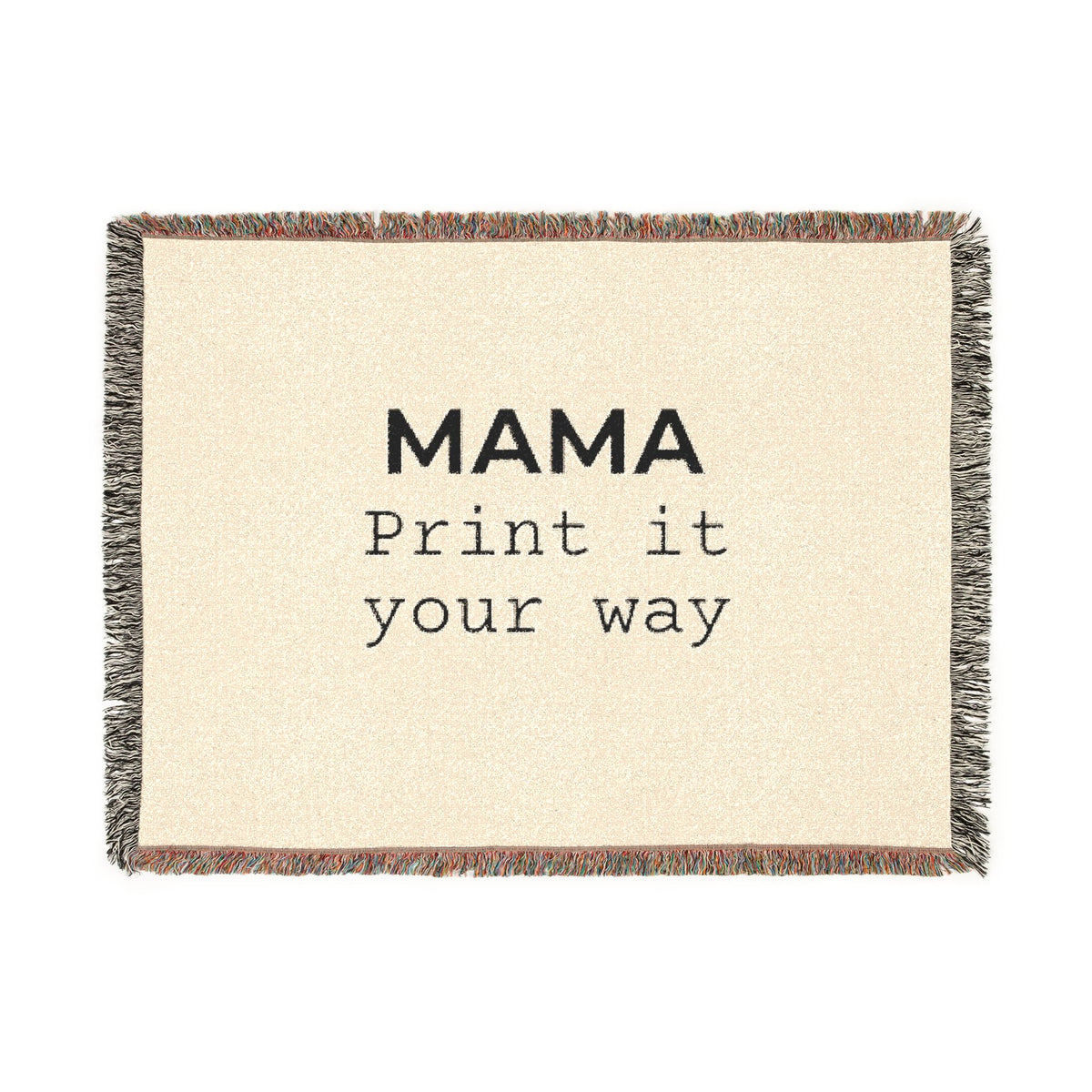 Custom woven blanket by Printify featuring intricate woven patterns, perfect for personalized home decor or cozy throws.