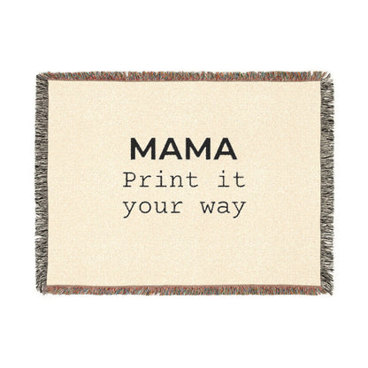 Custom woven blanket by Printify featuring intricate woven patterns, perfect for personalized home decor or cozy throws.